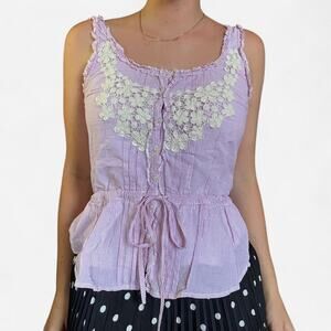 Pink and white striped tank top